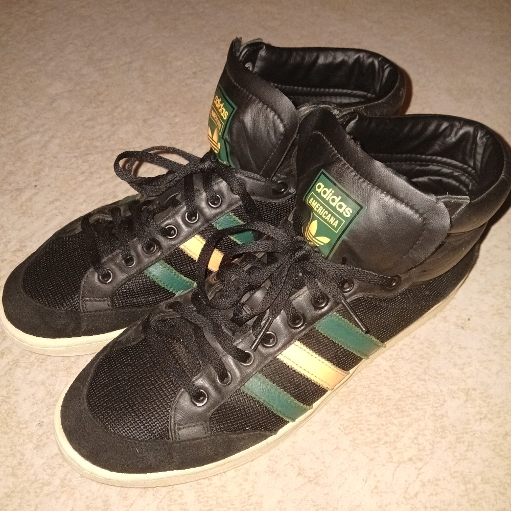 Adidas Americana High 'black collegiate green'.